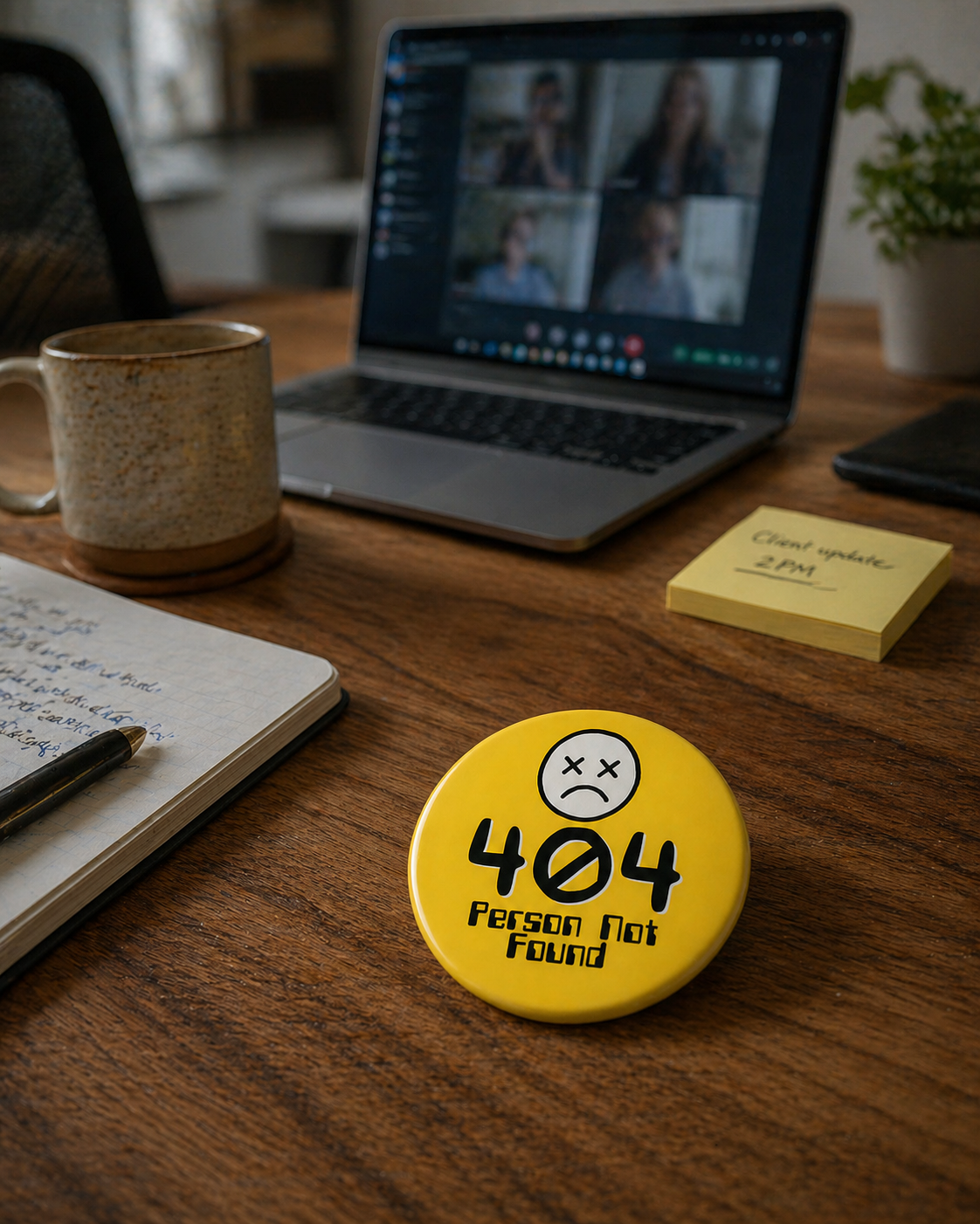 404 PERSON NOT FOUND Badge Magnet | Funny Corporate Gift | Corporat Comics