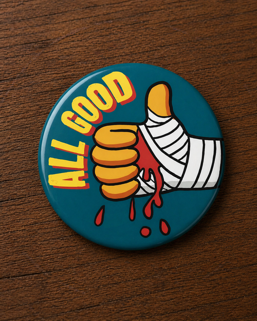ALL GOOD Badge Magnet | Funny Corporate Gift | Corporat Comics