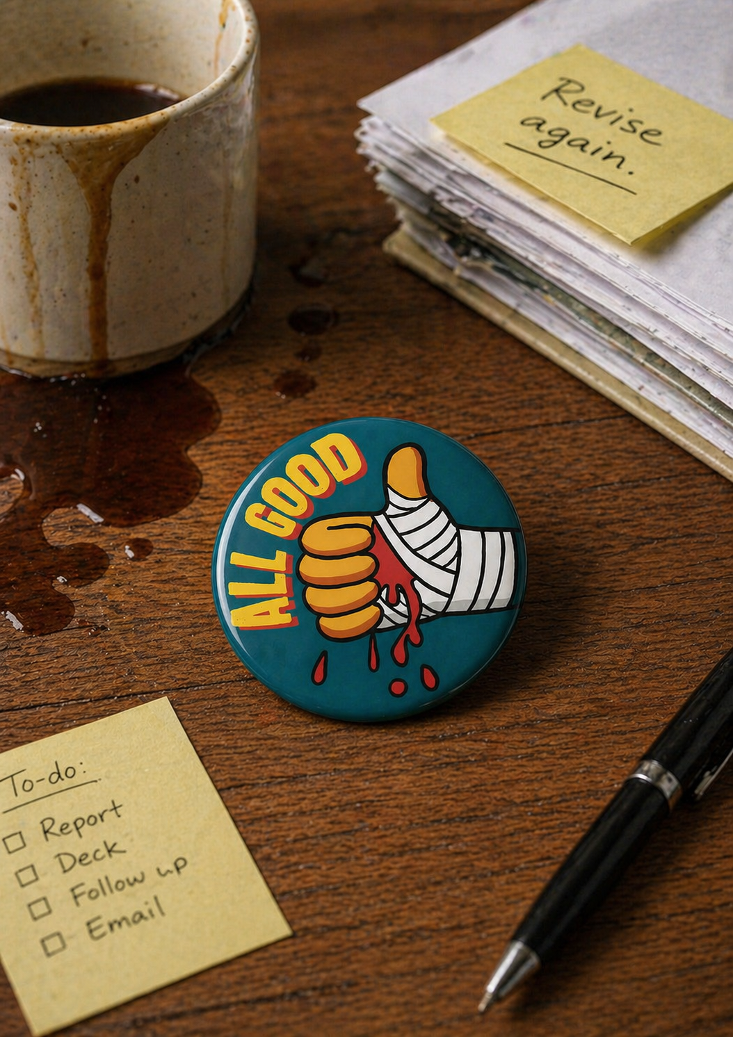 ALL GOOD Badge Magnet | Funny Corporate Gift | Corporat Comics