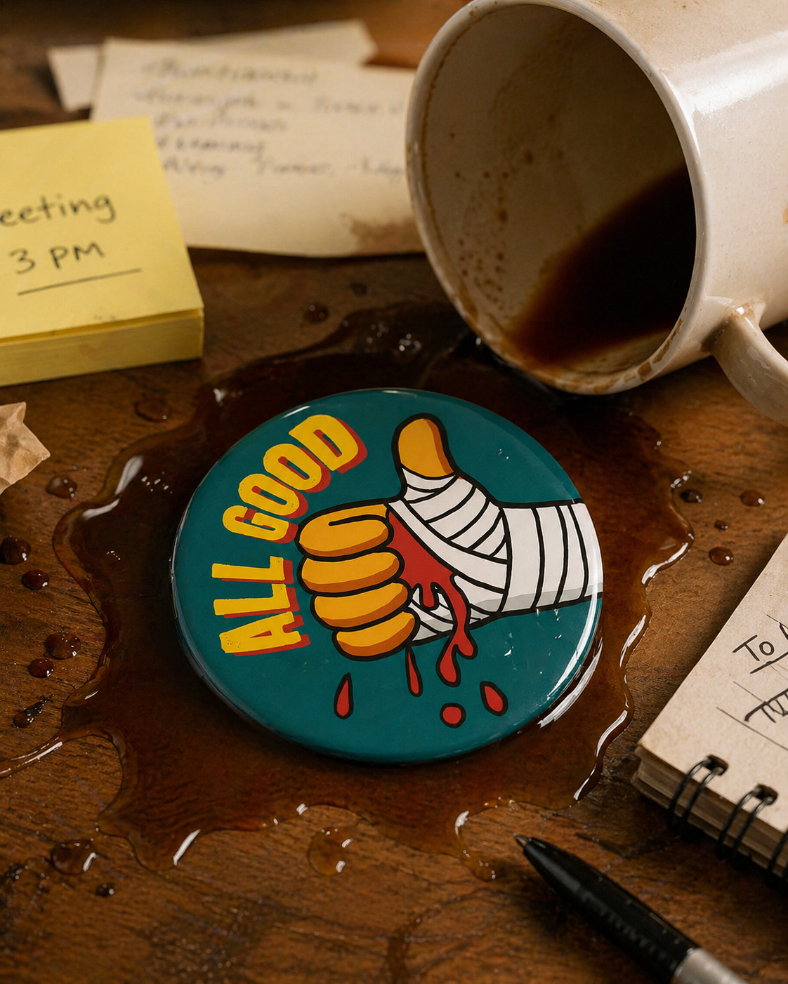 ALL GOOD Badge Magnet | Funny Corporate Gift | Corporat Comics