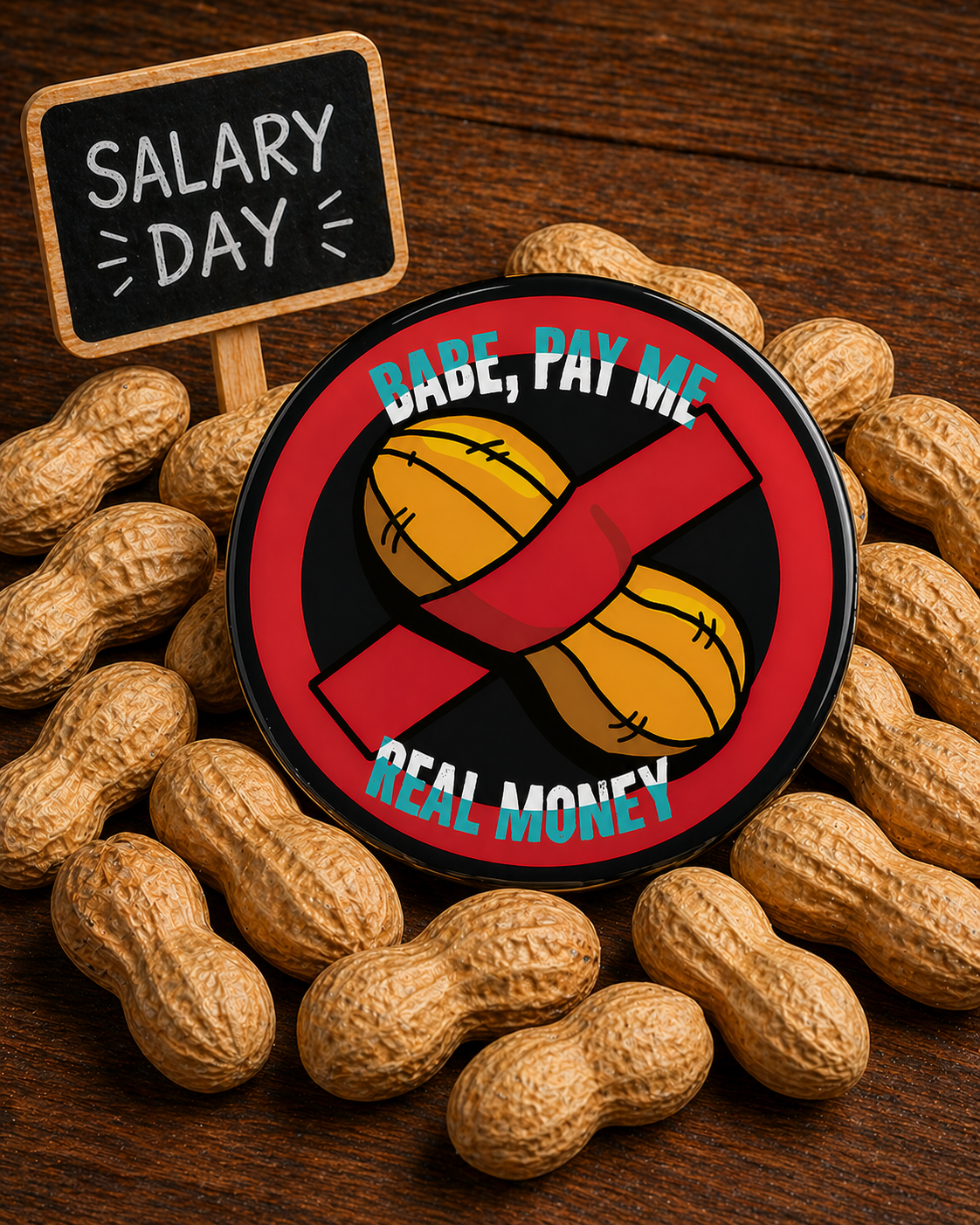 BABE PAY ME REAL MONEY Badge Magnet | Funny Corporate Gift | Corporat Comics