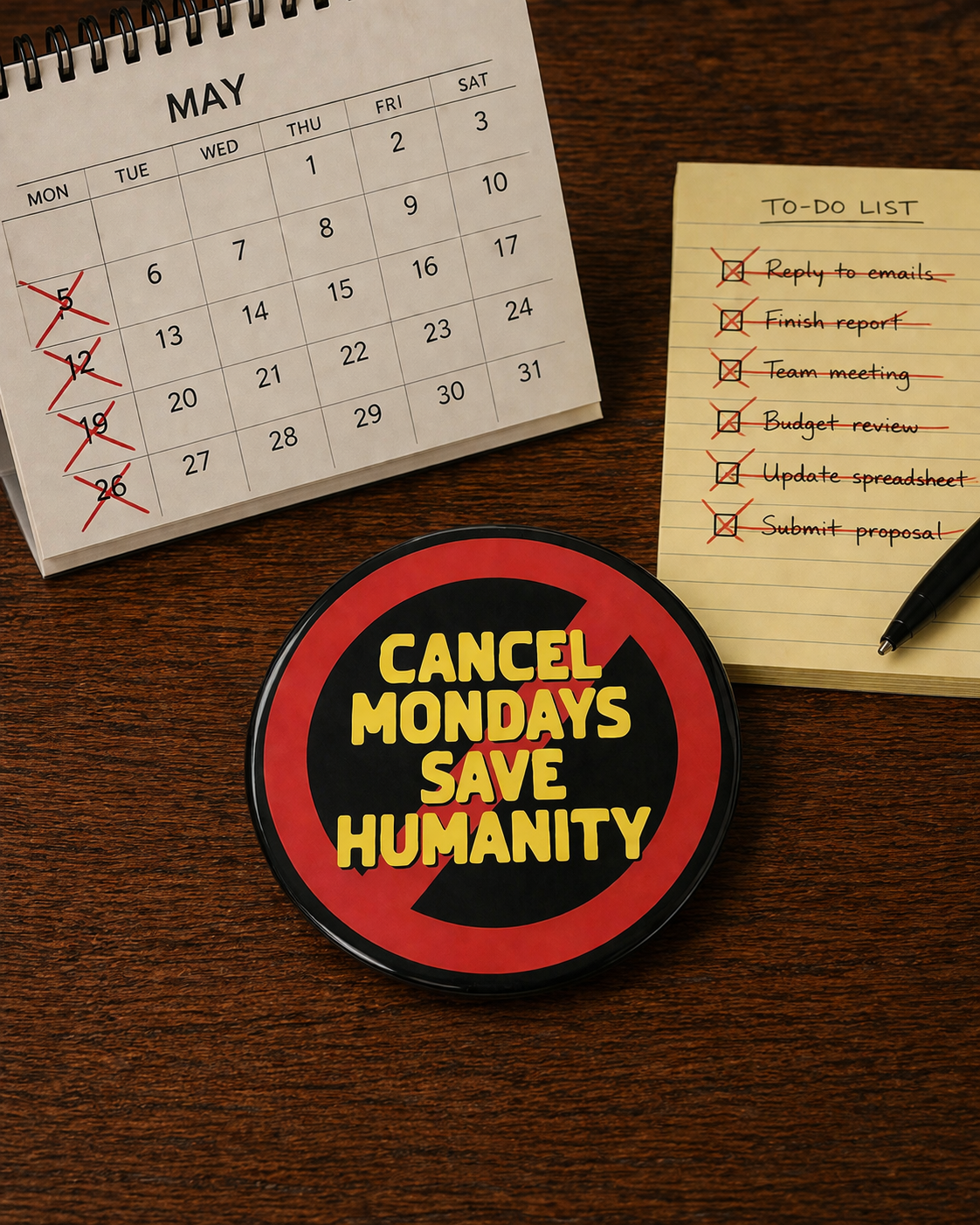 CANCEL MONDAYS Badge Magnet | Funny Corporate Gift | Corporat Comics