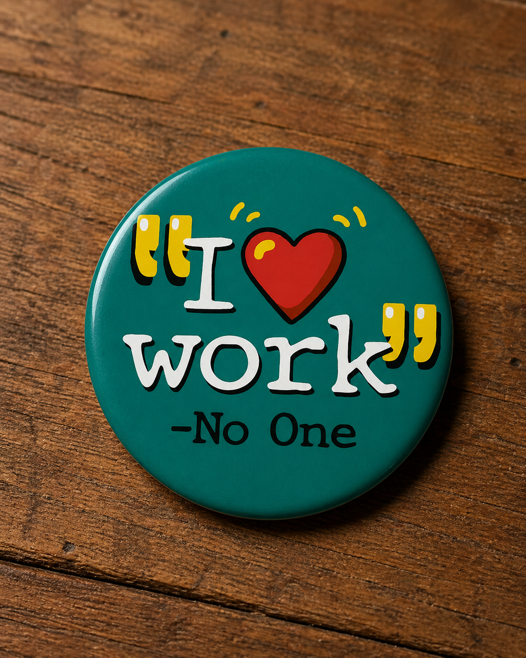 I LOVE WORK Badge Magnet | Funny Corporate Gift | Corporat Comics