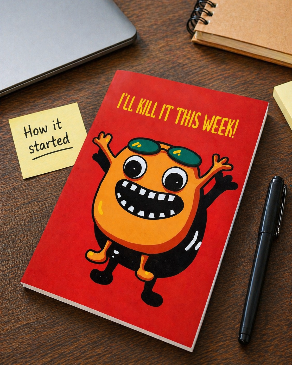 Set of 4 Quirky Notebooks