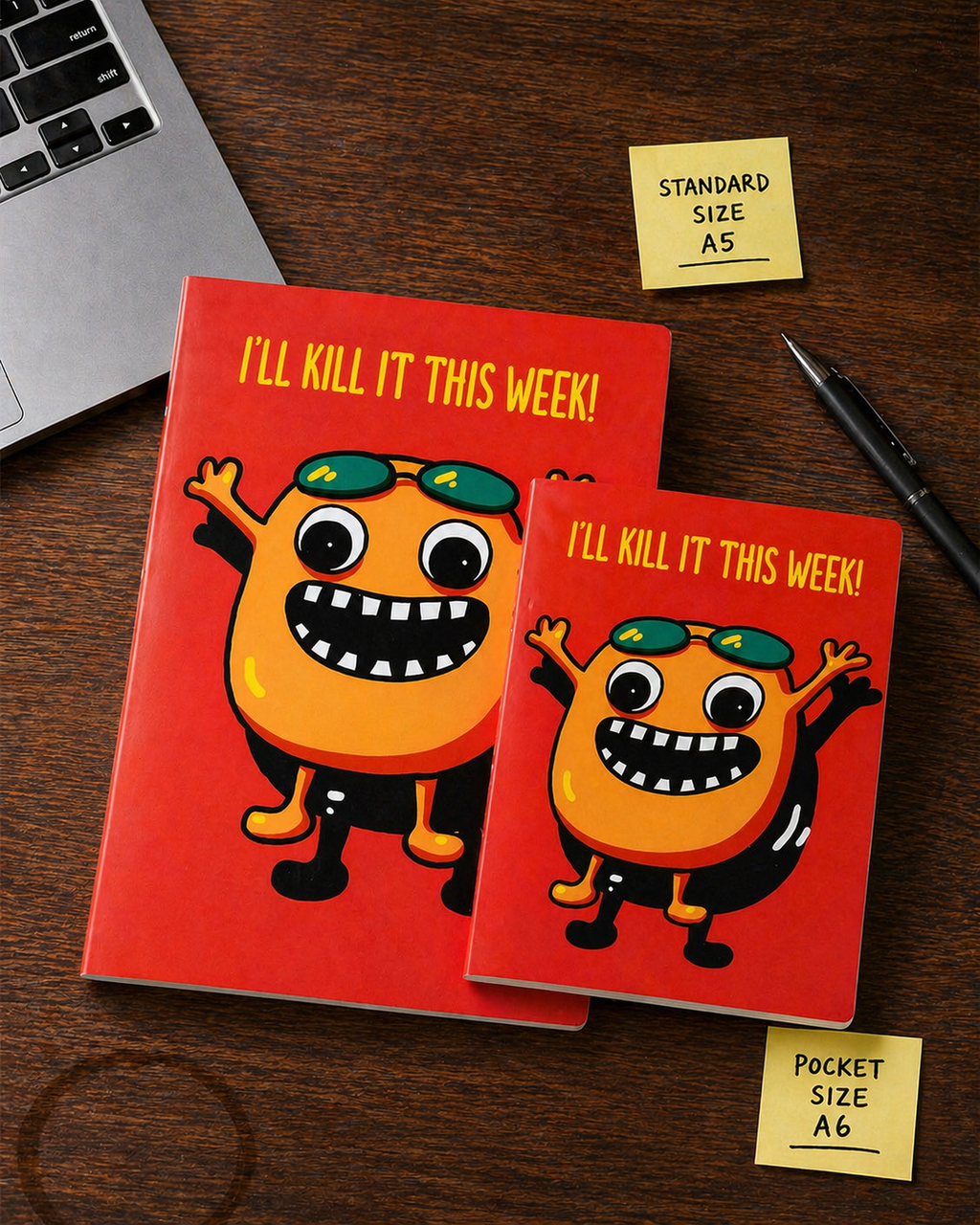 Set of 4 Quirky Notebooks