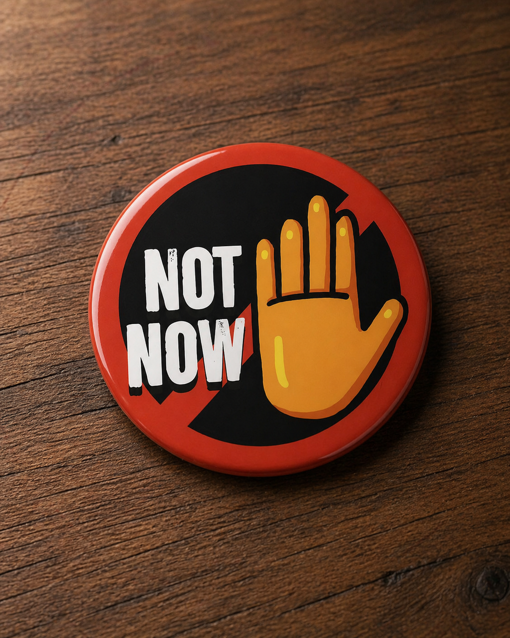 NOT NOW Badge Magnet | Funny Corporate Gift | Corporat Comics