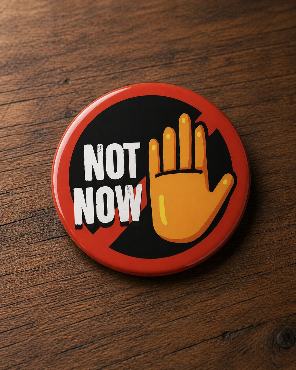 NOT NOW Badge Magnet | Funny Corporate Gift | Corporat Comics