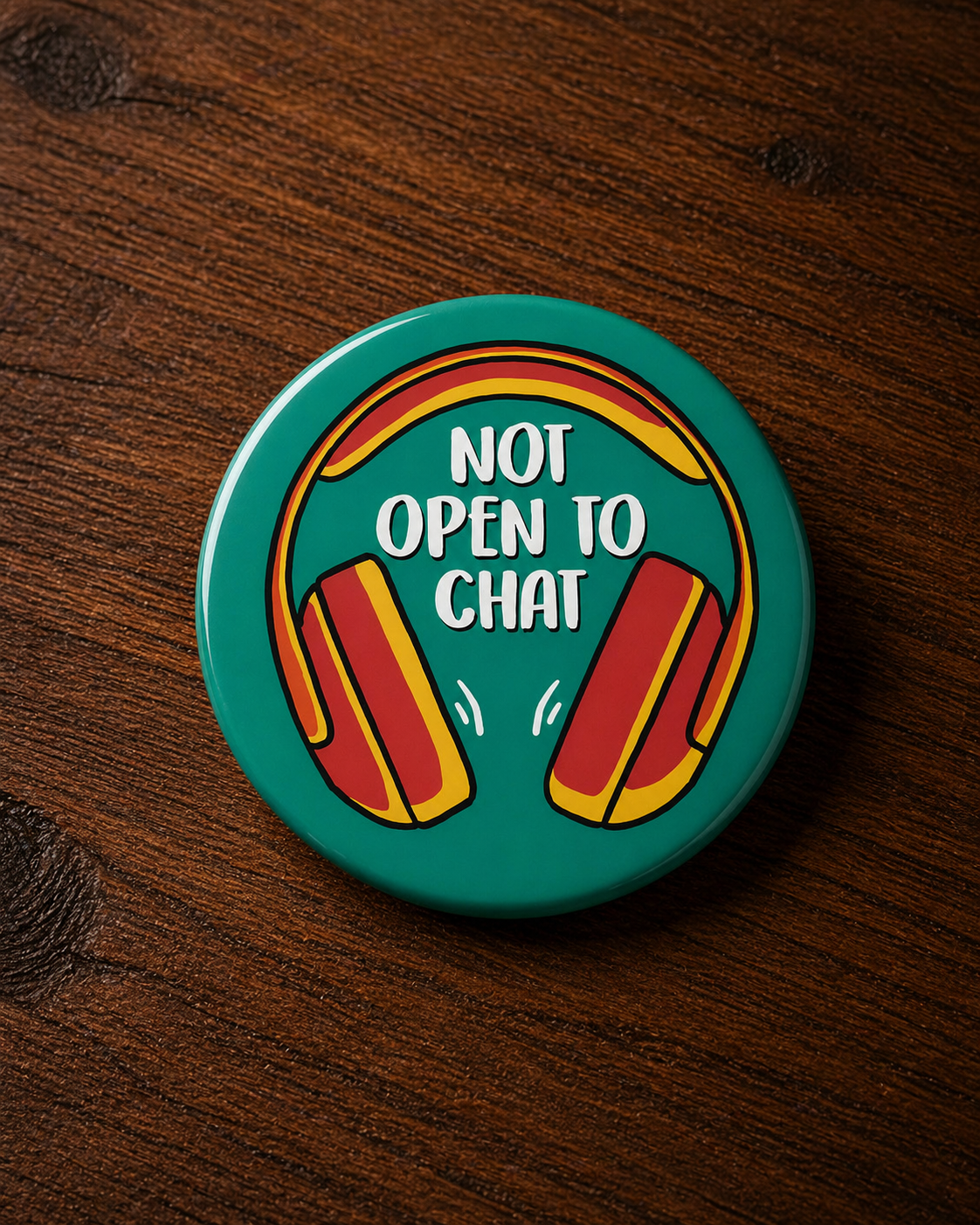 NOT OPEN TO CHAT Badge Magnet | Funny Corporate Gift | Corporat Comics