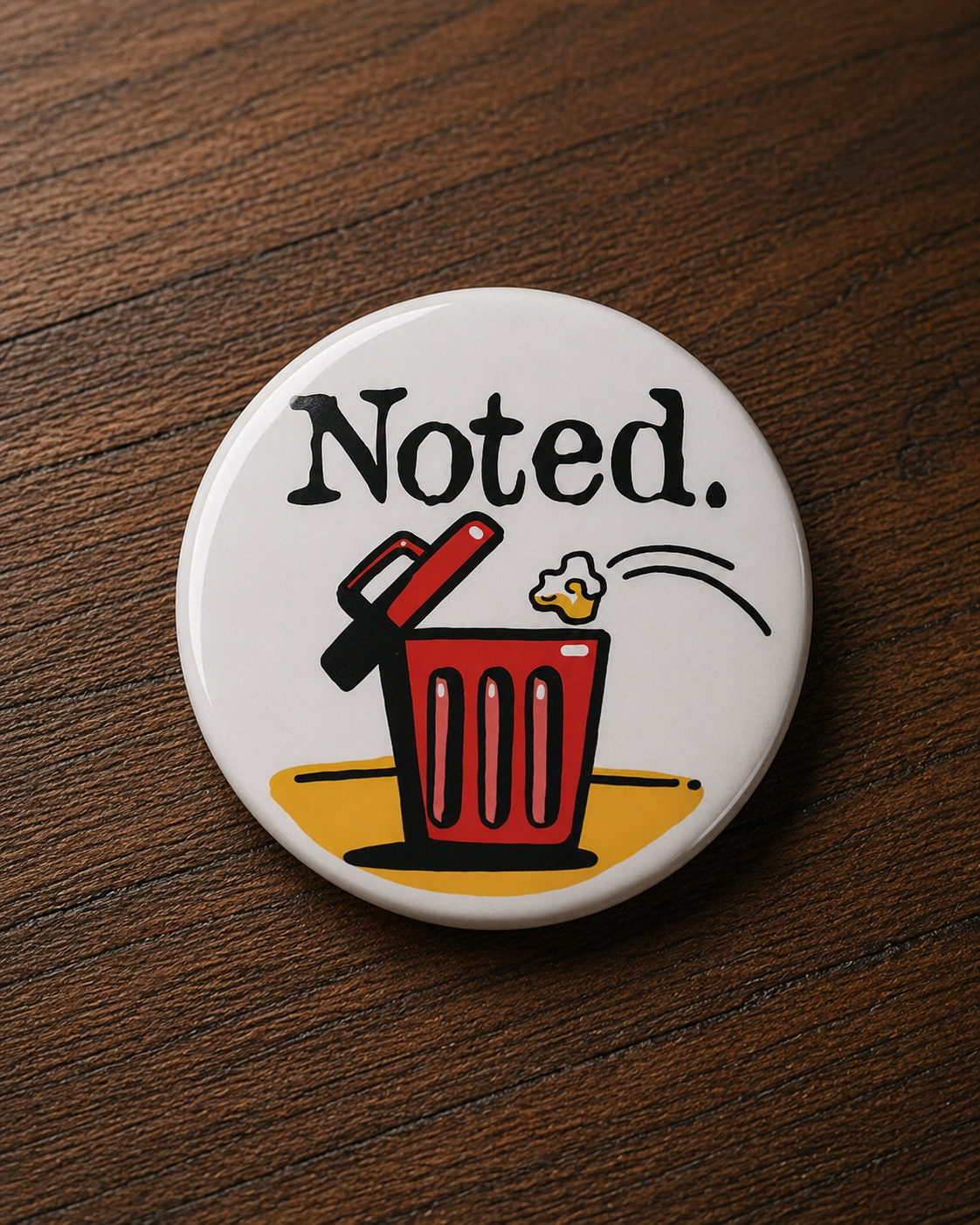 NOTED Badge Magnet | Funny Corporate Gift | Corporat Comics