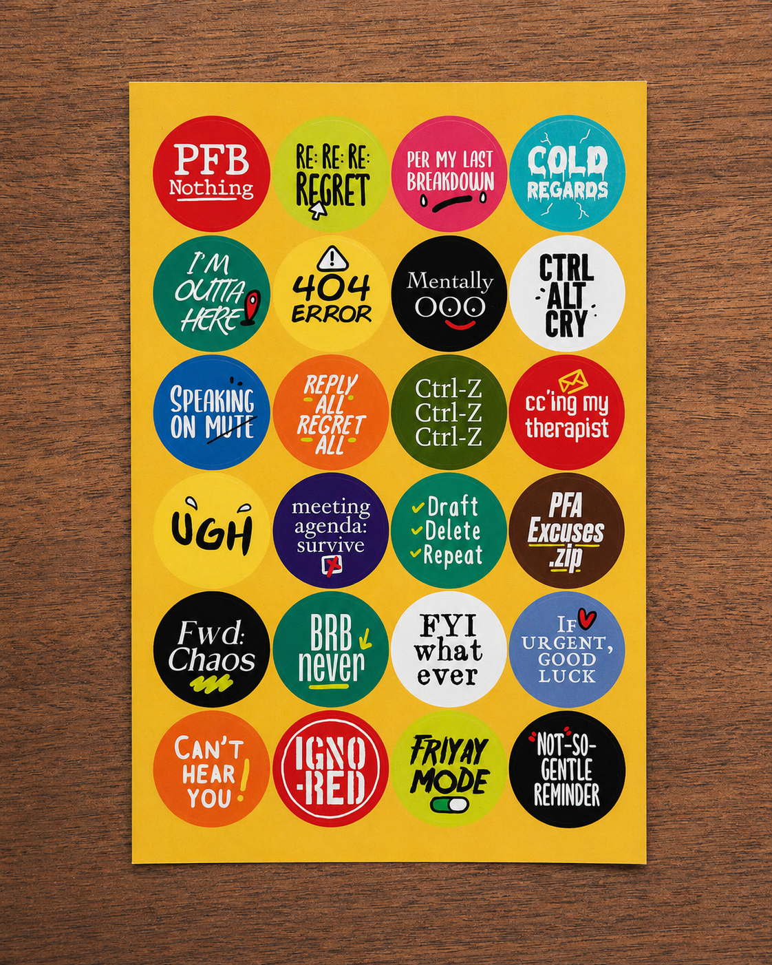 The Unhinged Collection | Complete Sticker Bundle (All 3 Sheets) | Funny Corporate Gift | Corporat Comics