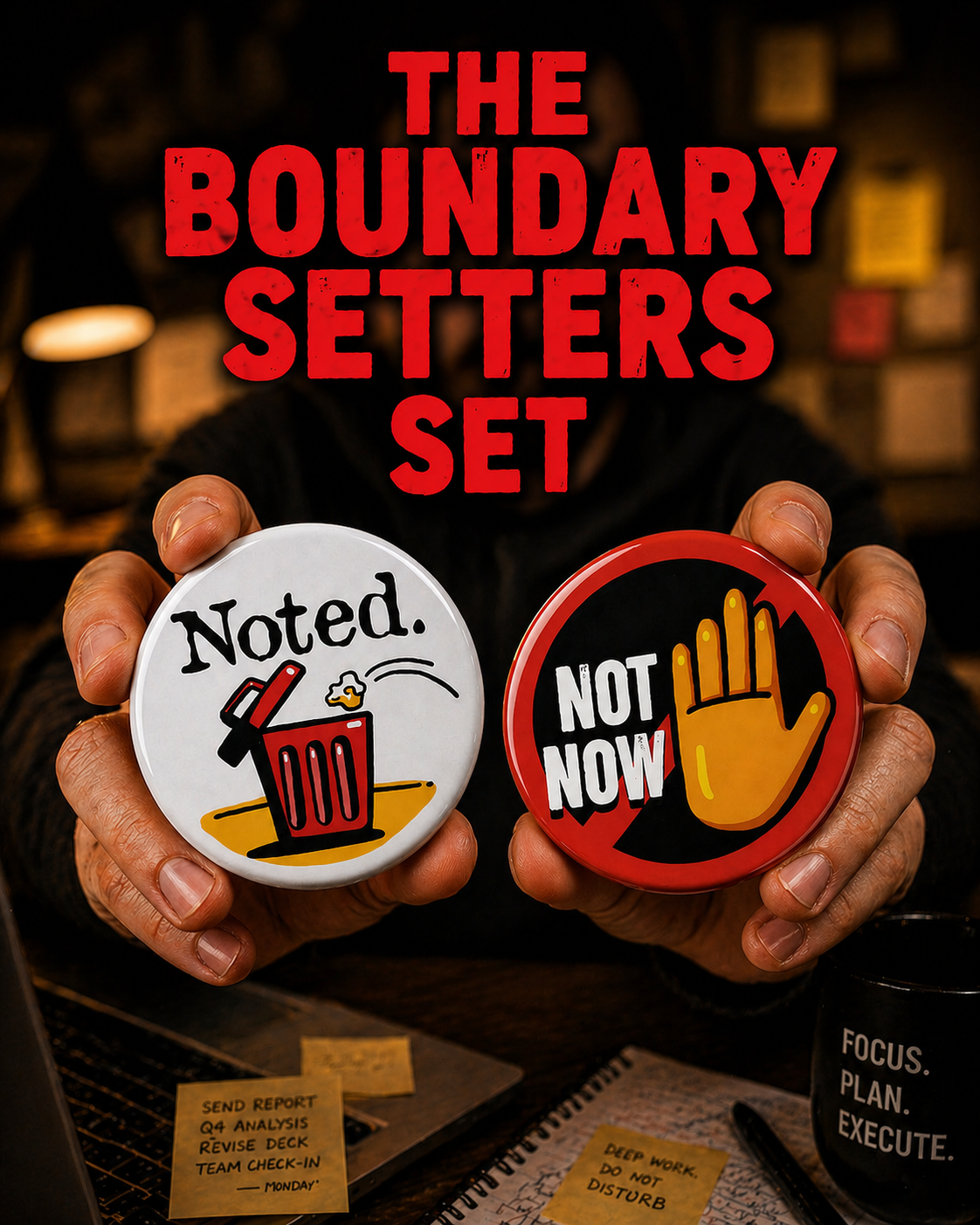The Boundary Setters | Set of 6 | Badge Magnet | Funny Corporate Gift | Corporat Comics