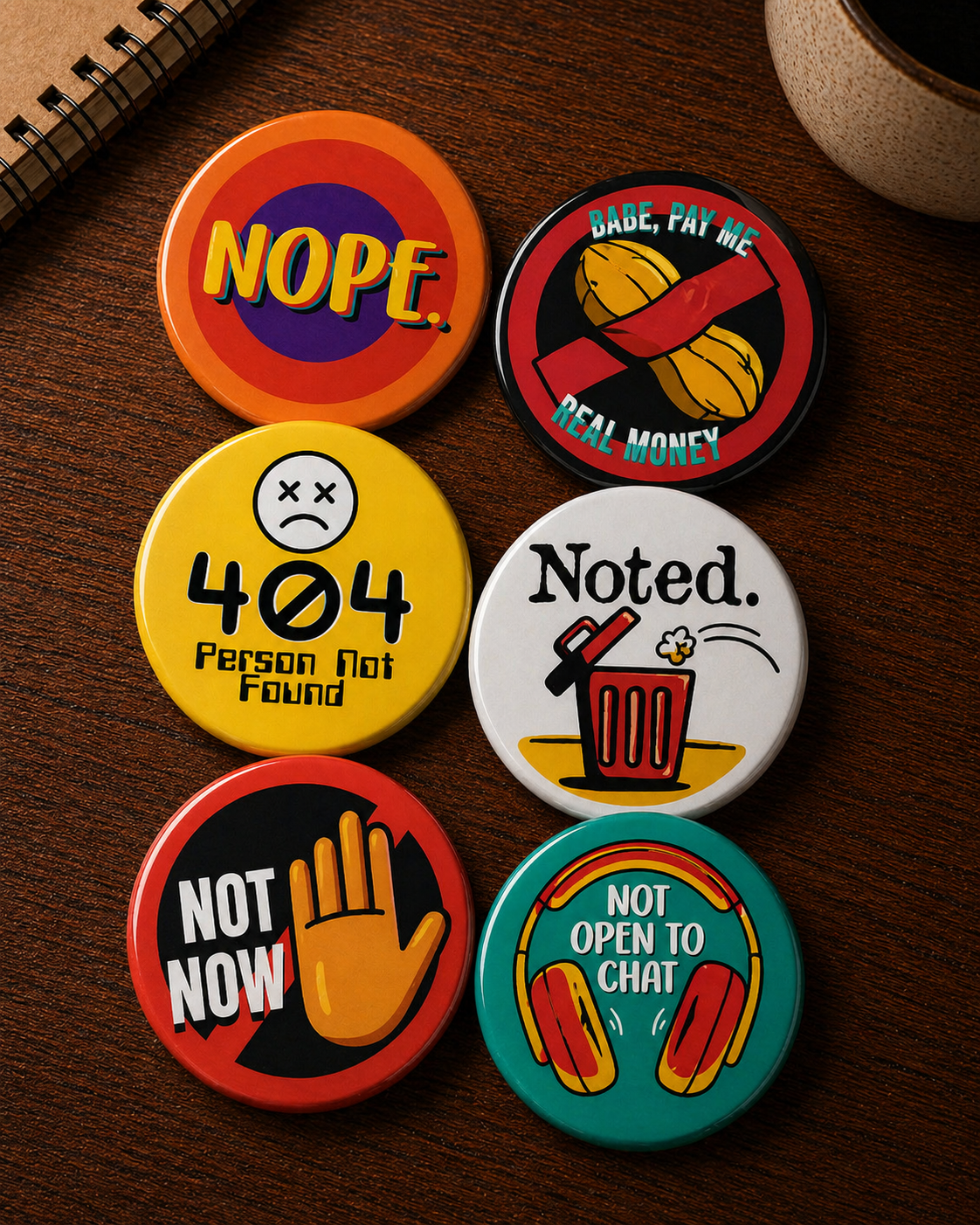 The Boundary Setters | Set of 6 | Badge Magnet | Funny Corporate Gift | Corporat Comics