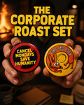 The Corporate Roast | Set of 6 | Badge Magnet | Funny Corporate Gift | Corporat Comics
